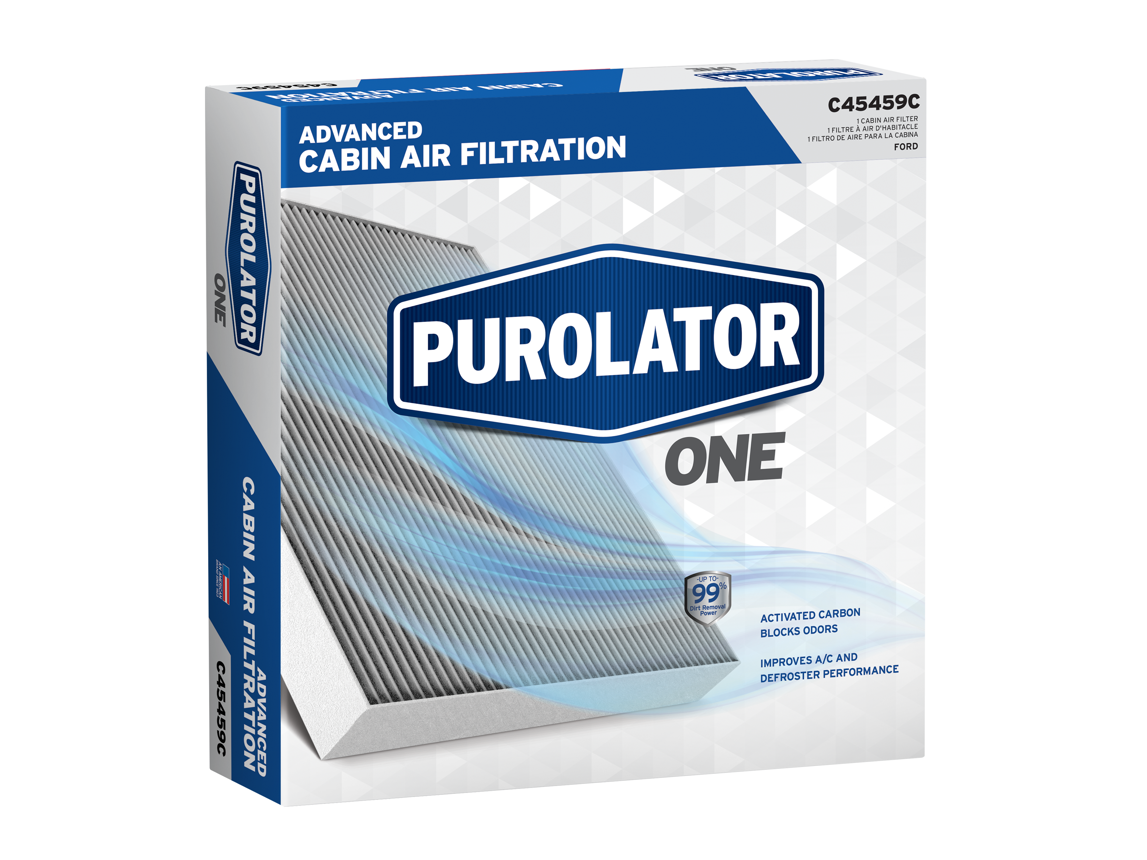 Les filtres à air d’habitacle PurolatorONE™ améliorent le confort de conduite global et encouragent une meilleure circulation de l’air dans votre véhicule tout en contribuant à la bonne performance du dégivreur.