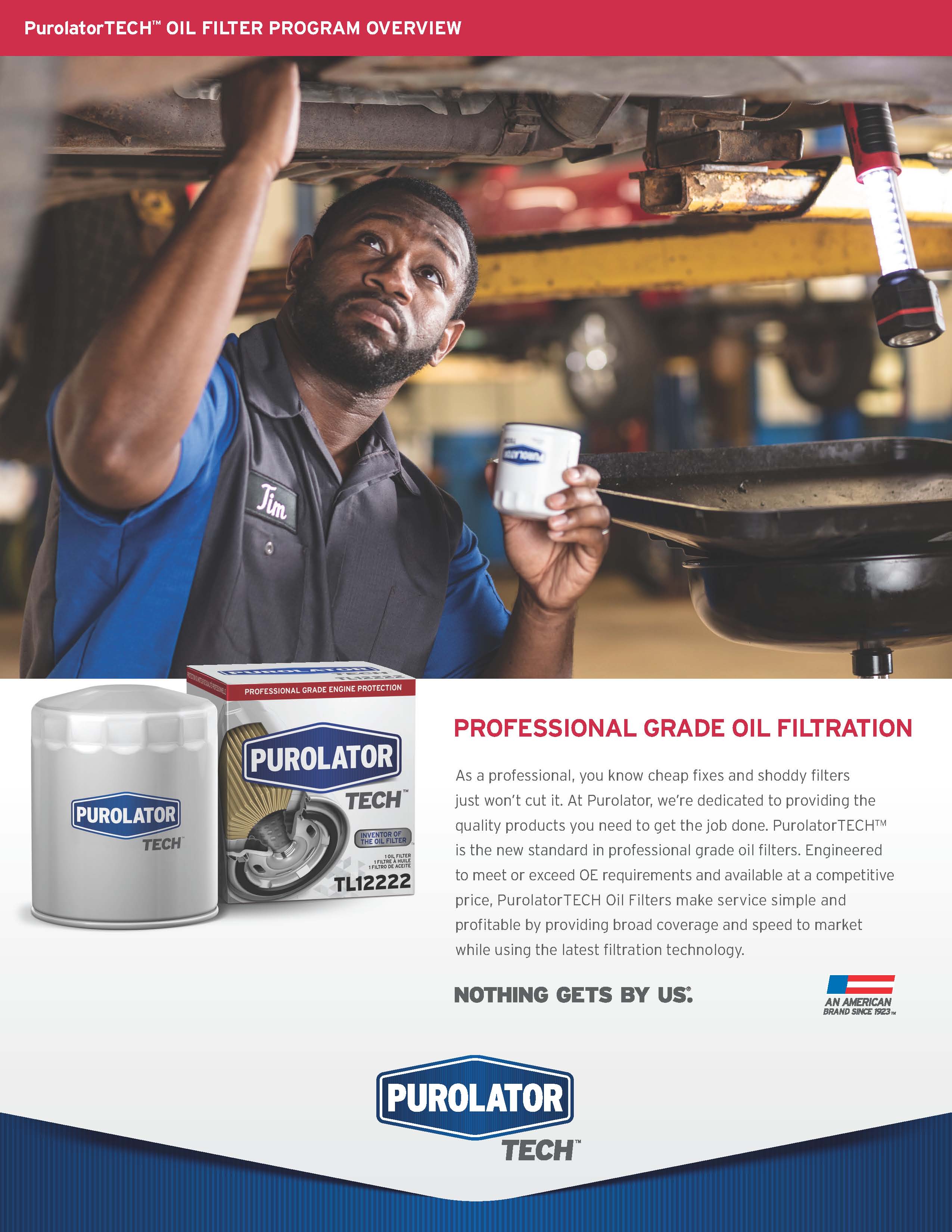 PurolatorONE CABIN AIR FILTER PROGRAM Brochure 