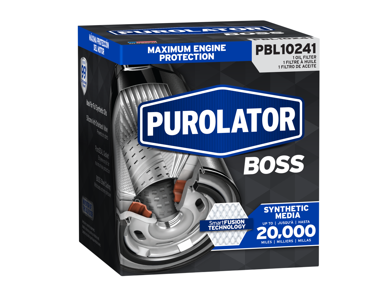 Los filtros de aceite PurolatorBOSS Premium ofrecen la máxima protección del motor hasta un máximo de 15.000 millas.