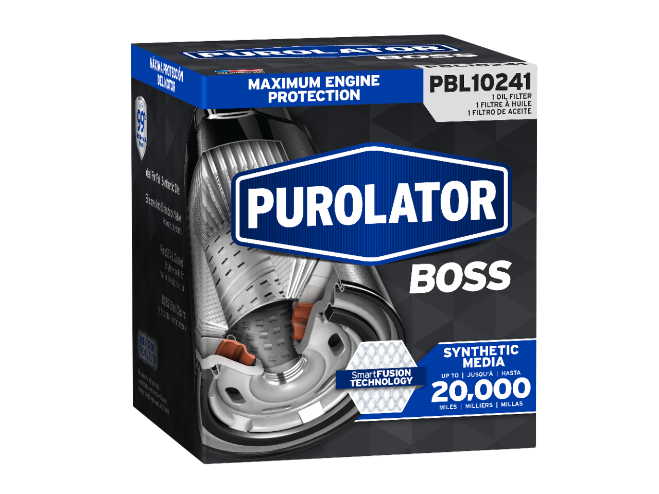 Los filtros de aceite PurolatorBOSS Premium ofrecen la máxima protección del motor hasta un máximo de 15.000 millas.