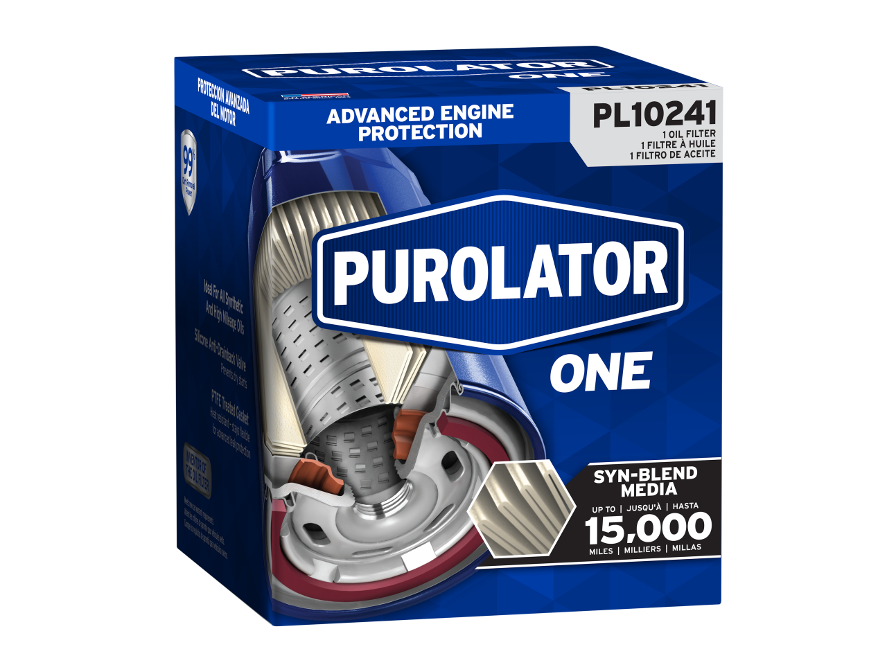 Los filtros de aceite PurolatorONE mantienen el máximo rendimiento del motor durante hasta 10.000 millas de protección avanzada.