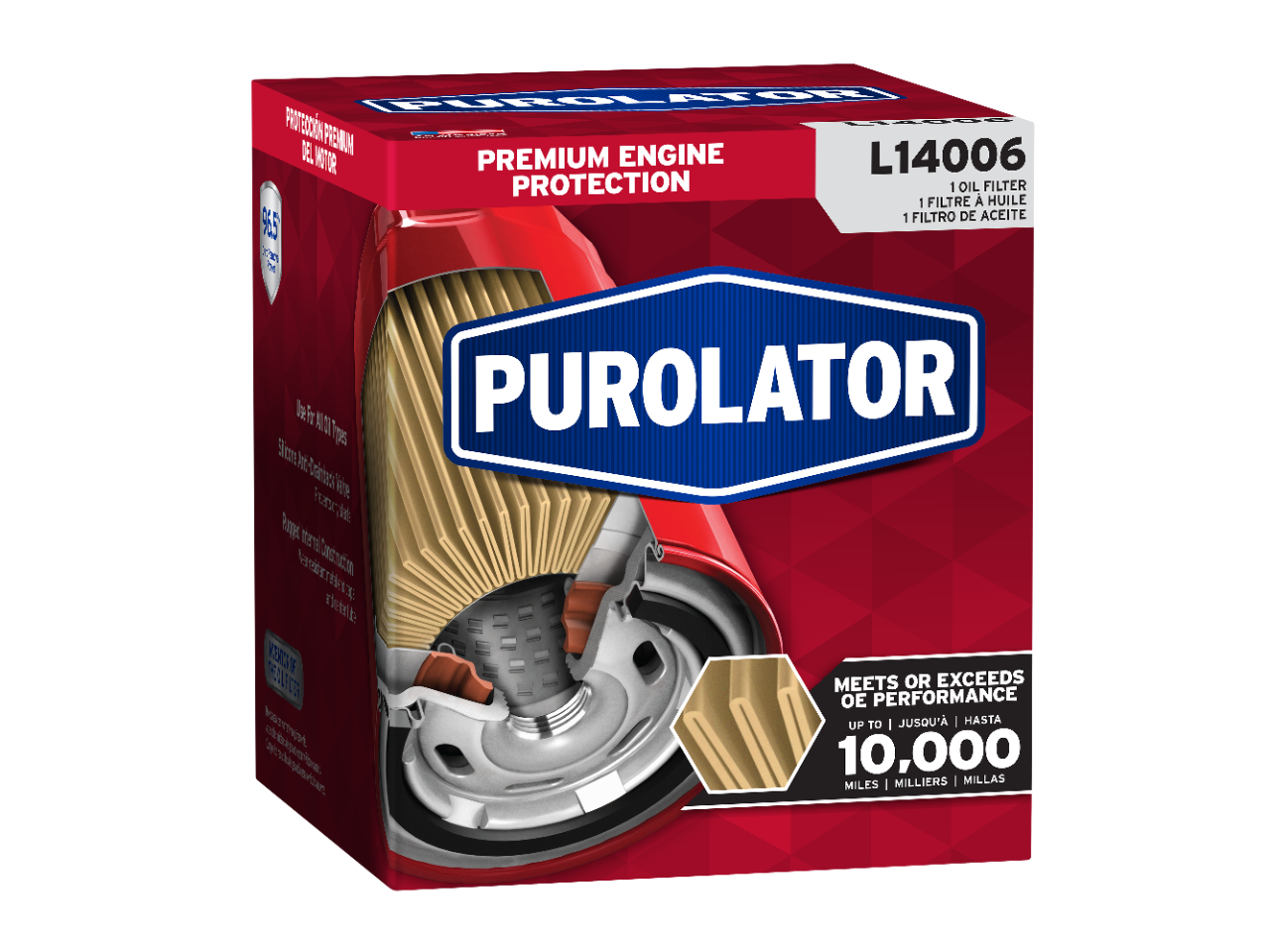 Los filtros de aceite Purolator están diseñados para lograr el rendimiento original de fábrica hasta un máximo de 5000 millas de protección premium.