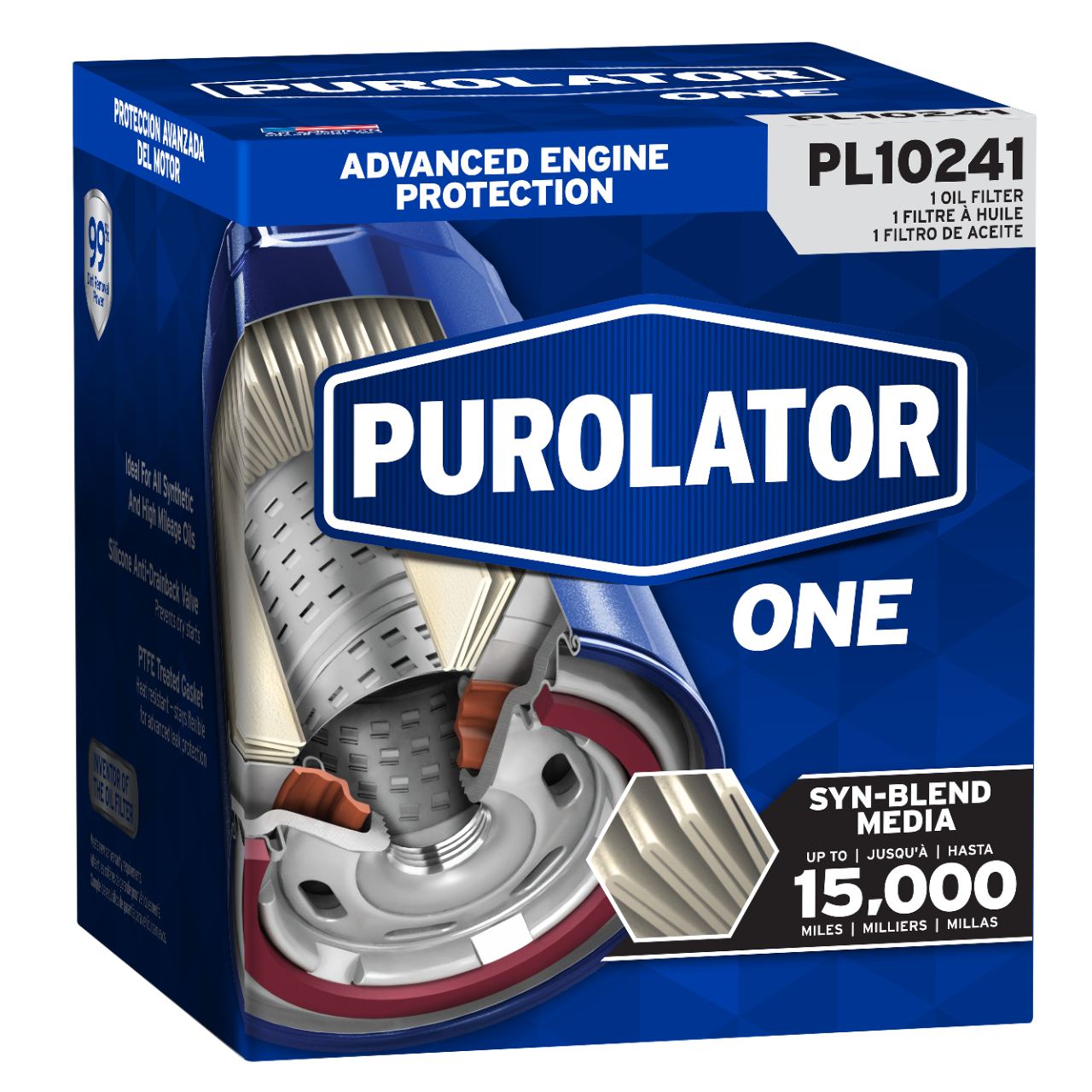 Para el próximo cambio de aceite, recuerde que los filtros de aceite PurolatorONE™ ofrecen hasta 15.000 millas de protección avanzada del motor.