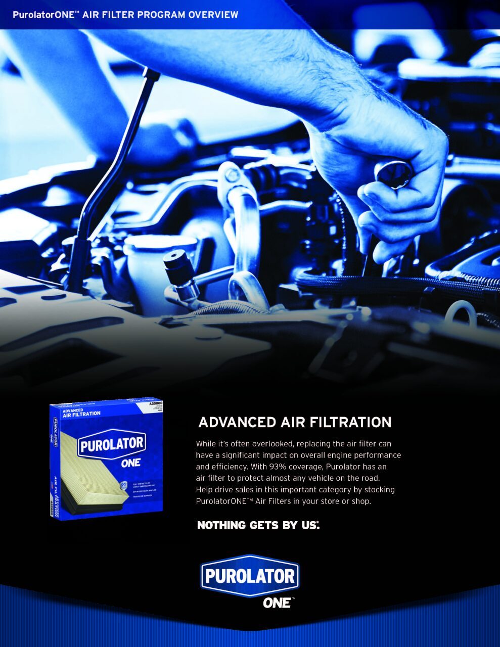 PurolatorONE AIR FILTER PROGRAM Brochure 