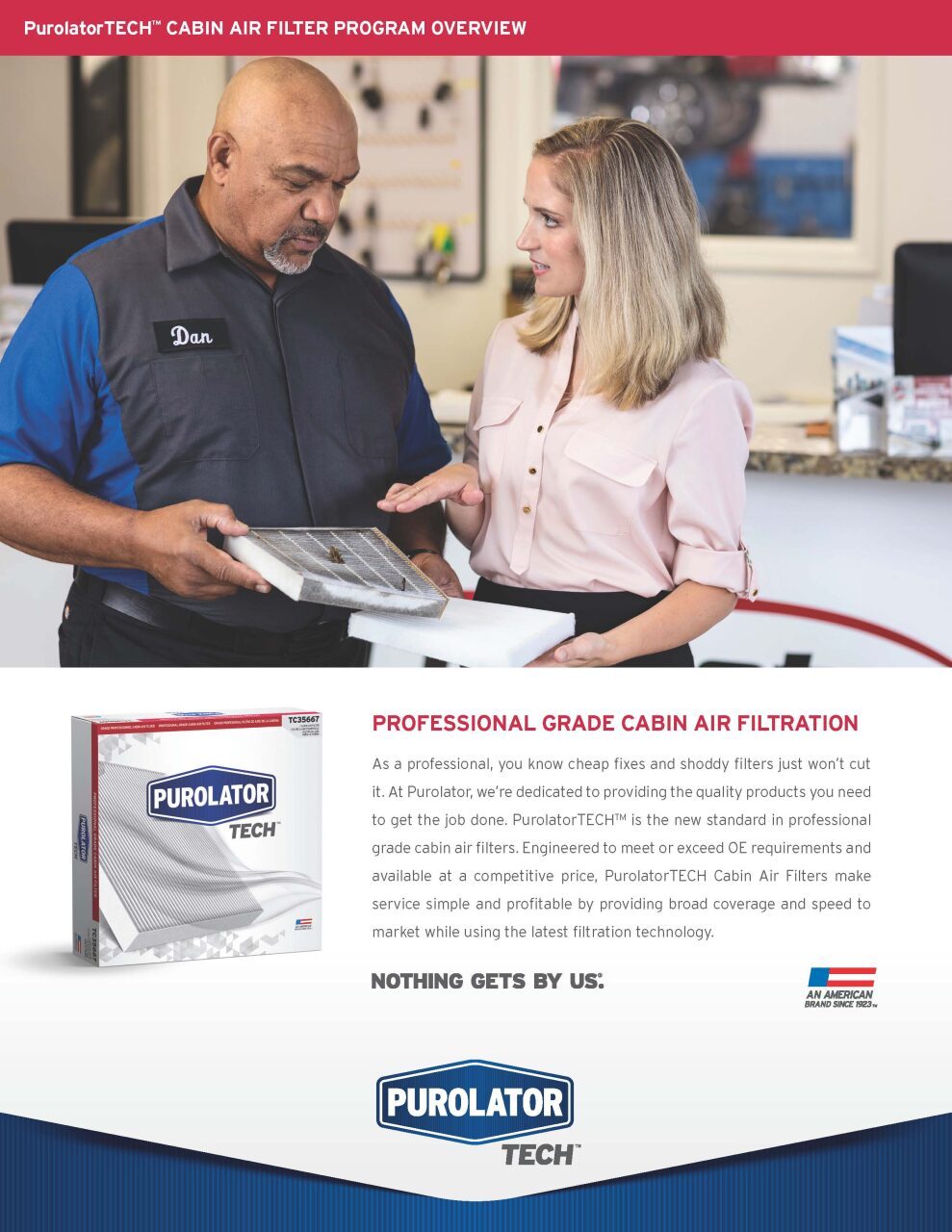 PurolatorONE AIR FILTER PROGRAM Brochure